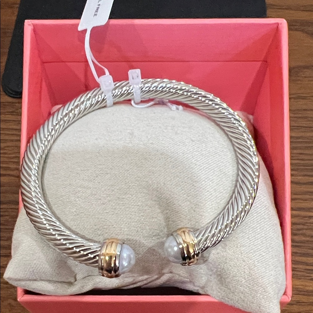 House of Harlow 1960 | Two-Tone Rope Bracelet w/Faux Pearl Accents - Picture 5 of 10